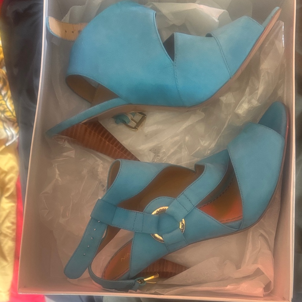 Nine West Blue Open-Toe Heels